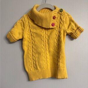 Vintage Gymboree Flower Button Cable Knit Sweater in Yellow
